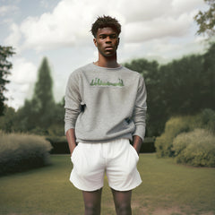 BlockedCity Sweater | melange grey + green