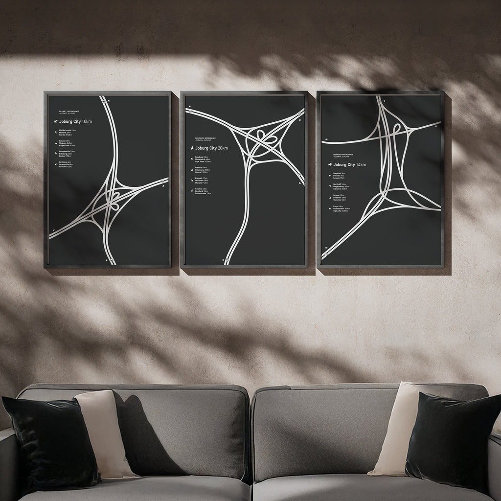 Interchange Posters | set of three | black