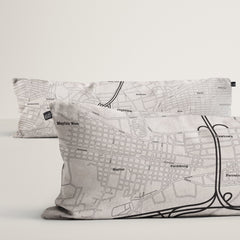 Long CityMap Pillow