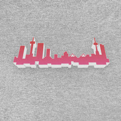 BlockedCity Sweater | melange grey + pink